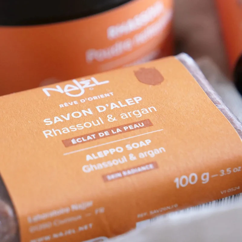 Savon d'Alep au rhassoul et à l'huile d'argan 100 gr - Najel