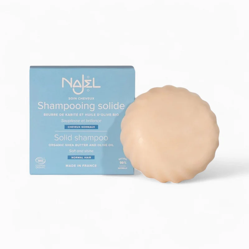 Shampoing Solide Beurre De Karité et Huile D'olive Bio 75 gr - Najel