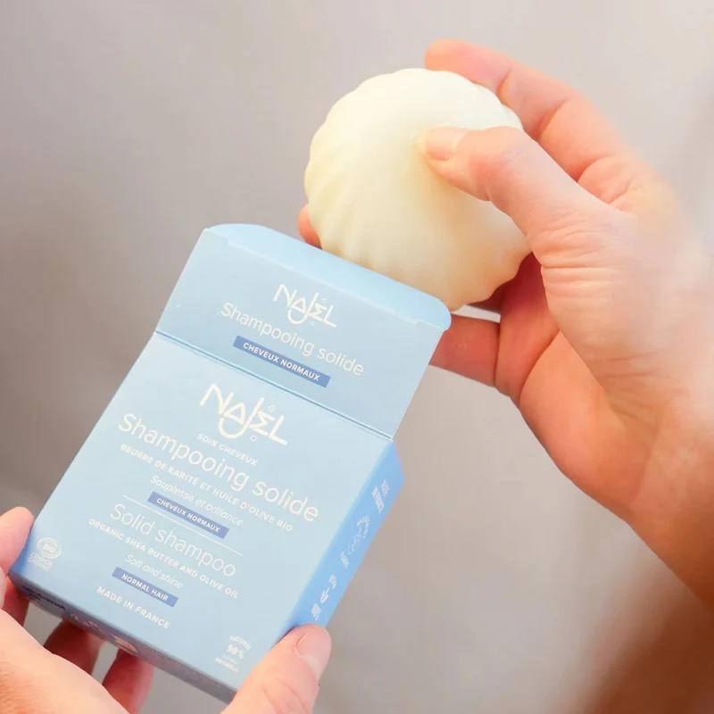 Shampoing Solide Beurre De Karité et Huile D'olive Bio 75 gr - Najel
