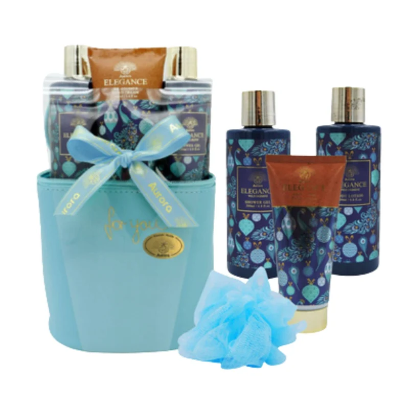 Trousse Bleu Elégance Jasmin Sauvage 4 pièces - Aurora