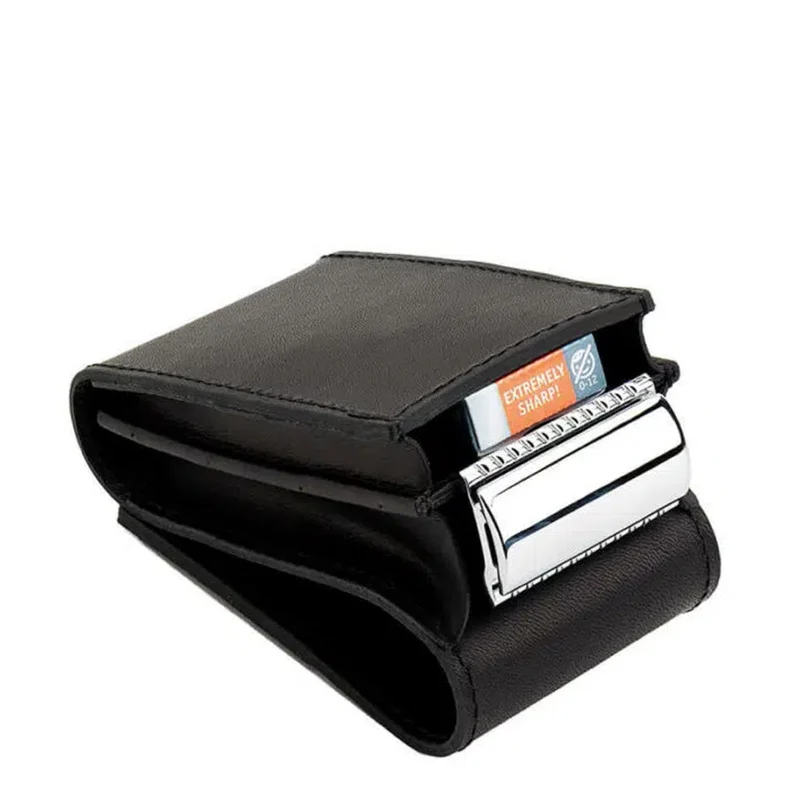 Safety Razor Travelcase – Black Leather