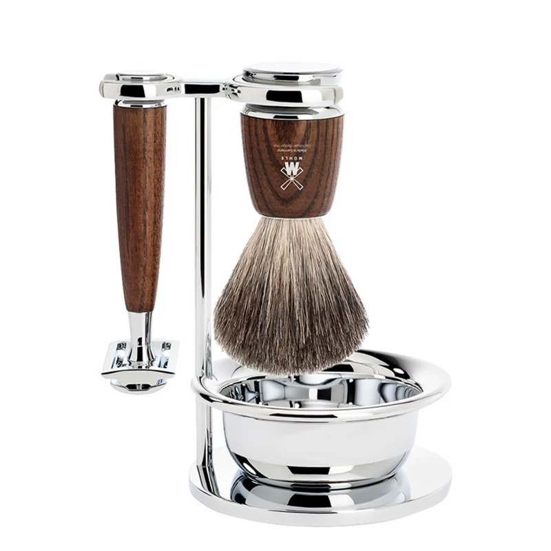 Rytmo Safety Razor Shaving Set 4-Piece - Ash Wood