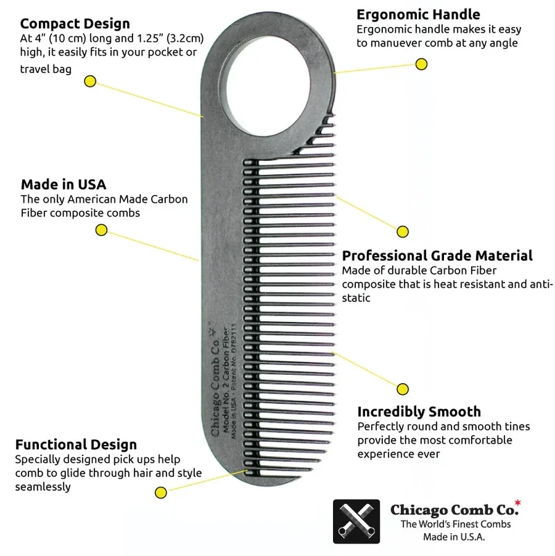 Beard Comb Model No. 2 – Carbon