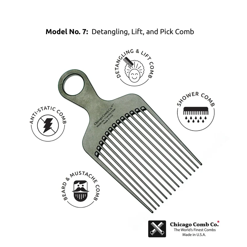 Afro Comb Model No. 7 – Carbon Fiber