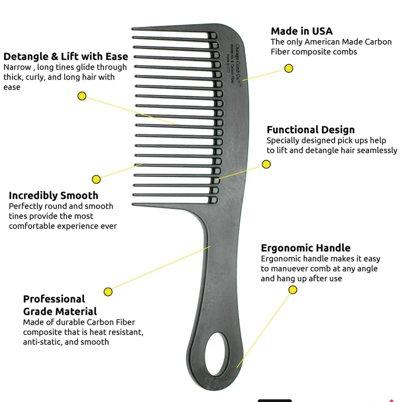 Hair Comb Model No. 8 – Carbon Fiber
