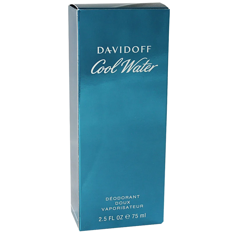 Cool Water By Davidoff For Men. Mild Deodorant Spray 2.5 Ounces
