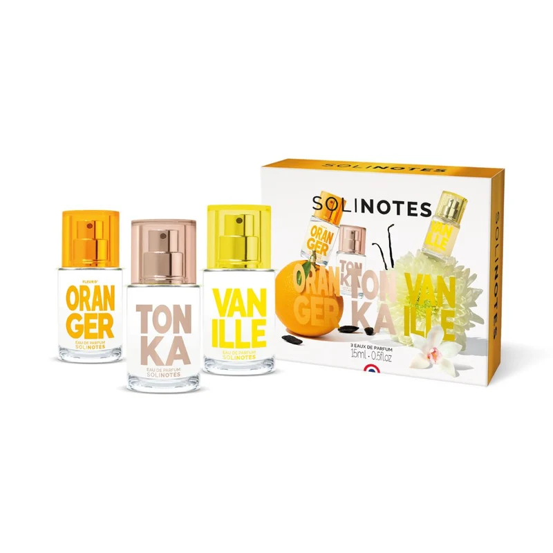 Coffret Trio Parfum 15ml Fleur d'Oranger, Tonka, Vanille