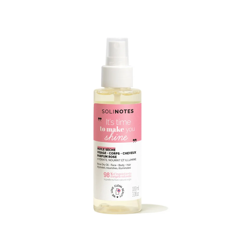 Huile Sèche Rose - Corps, Visage & Cheveux 100ml
