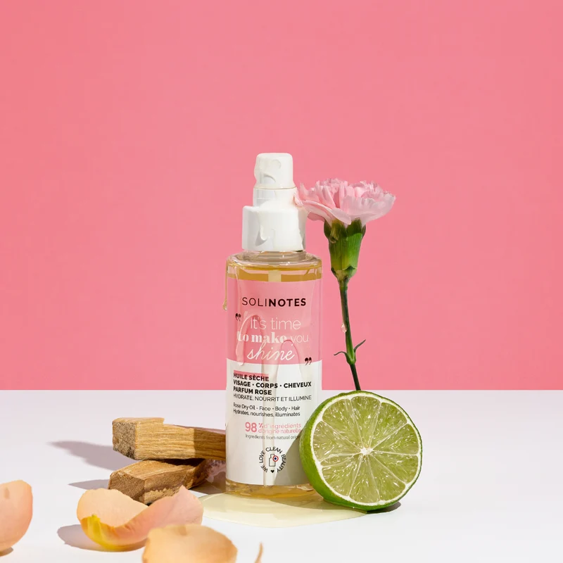 Huile Sèche Rose - Corps, Visage & Cheveux 100ml