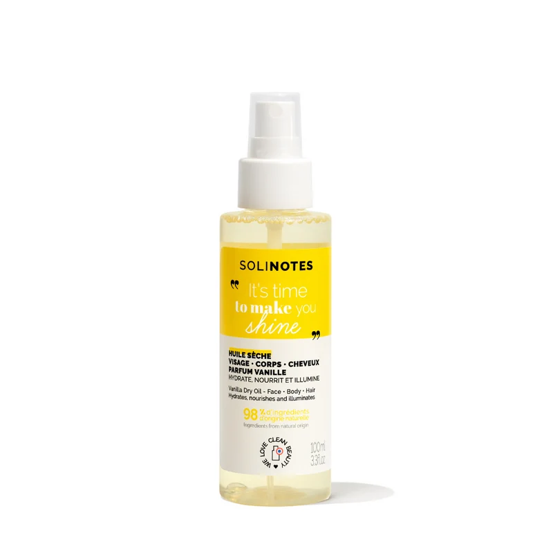Huile Sèche Vanille - Corps, Visage & Cheveux 100ml