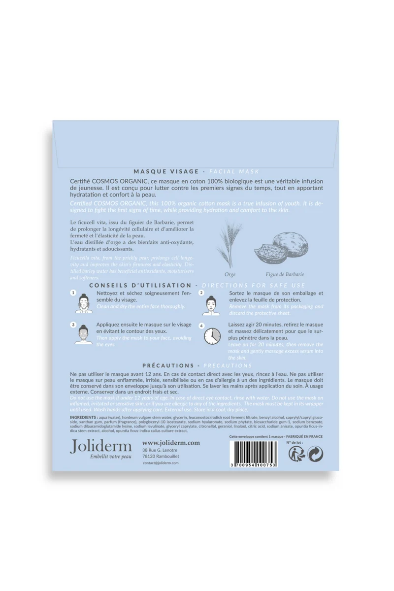 Masque tissu hydratant visage